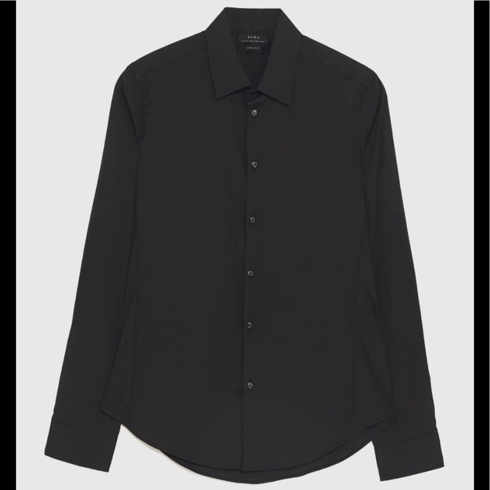 Zara Super Slim Black Dress Shirt